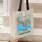 Hong Kong City Map Tote Bag Tragetasche