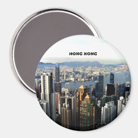 Hong Kong Cityscape Magnet (Vorderseite/Rückseite)
