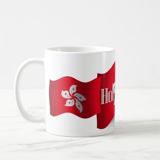 Hong Kong, das Flagge wellenartig bewegt Kaffeetasse (Links)