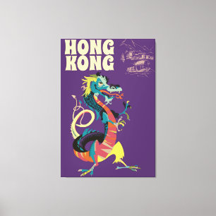 Hong Kong Drache Vintage-Reiseposter Leinwanddruck