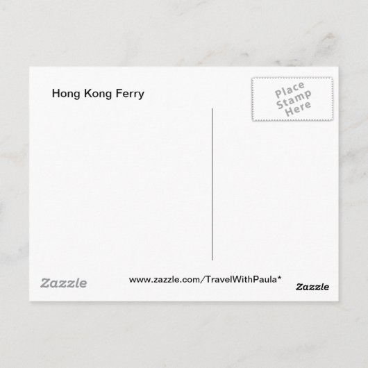 Hong Kong Ferry Postkarte (Rückseite)