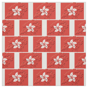 HONG KONG Flag Map Kontur Stoff