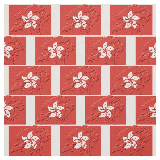 HONG KONG Flag Map Kontur Stoff (Muster)