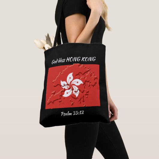 HONG KONG FLAG Patriotic Scripting Custom BLACK Tasche (Von Nahem)