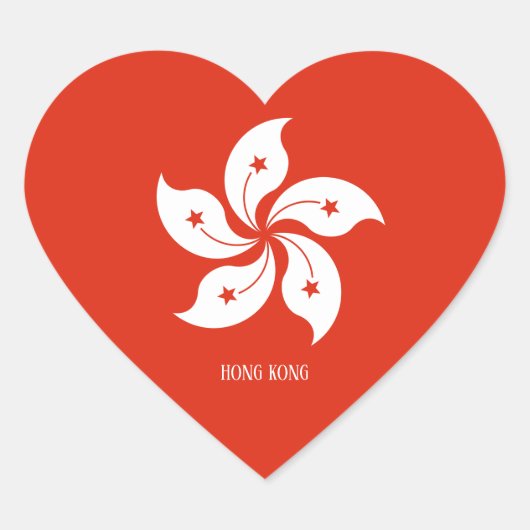Hong Kong Flag Splendid Patriotic Herz-Aufkleber (Vorderseite)