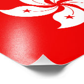 Hong Kong Flag White Orchid Symbol Fotodruck (Ecke)