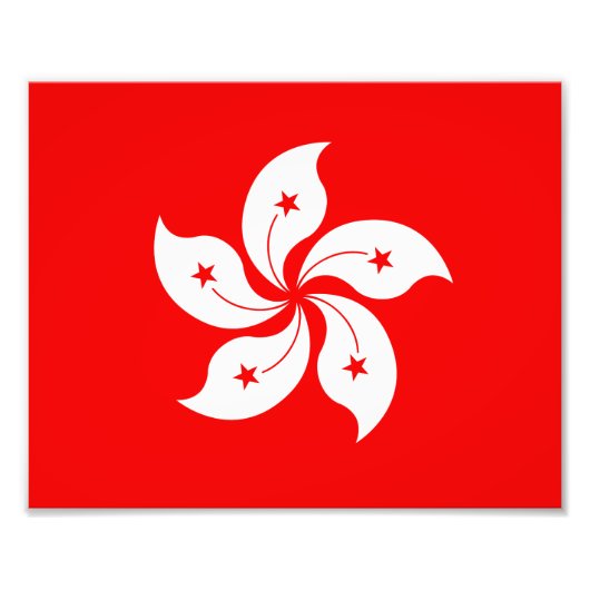 Hong Kong Flag White Orchid Symbol Fotodruck (Vorne)