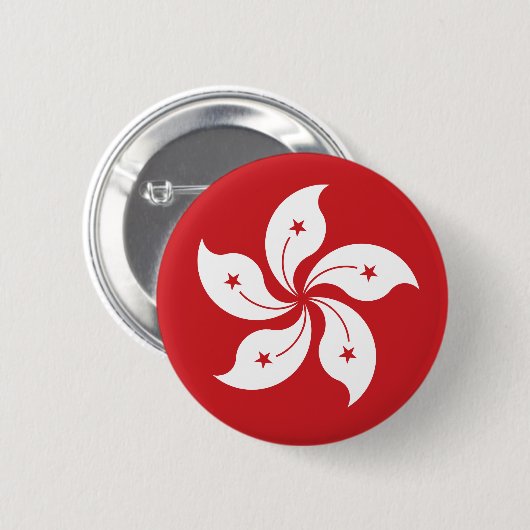 Hong Kong-Flagge Button (Vorne & Hinten)