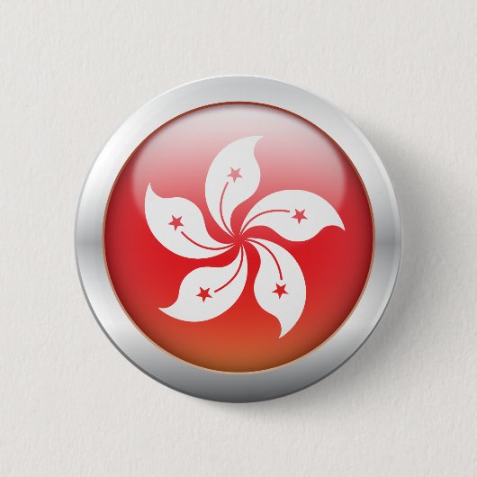 Hong Kong-Flagge "Kugel " Button (Vorderseite)