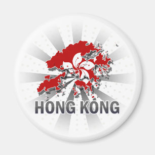 Hong Kong-Flaggen-Karte 2,0 Magnet