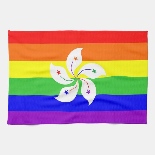 hong kong Gay stolze Regenbogenflagge homosexuell Küchentuch (Horizontal)