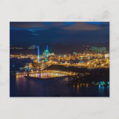 Hong Kong Harbour Skyline Lights bei Nacht Postkarte (Vorderseite)