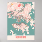 Hong Kong - Hong Kong Chalk City Map Poster (Vorne)