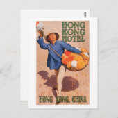 Hong Kong Hotel Travel Poster Postkarte (Vorne/Hinten)