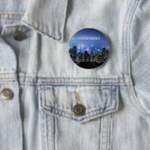 Hong Kong Island Skyline Panorama Night Souvenir Button (Beispiel)