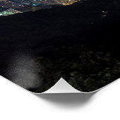 Hong Kong Island Skyline Panorama Night Souvenir Poster (Ecke)