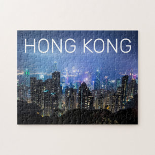 Hong Kong Island Skyline Panorama Night Souvenir Puzzle