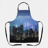 Hong Kong Island Skyline Panorama Night Souvenir Schürze (Vorderseite)