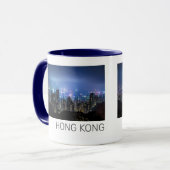 Hong Kong Island Skyline Panorama Night Souvenir Tasse (Vorderseite Links)