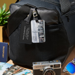 Hong Kong Island Skyline Retro City Vintag Gepäckanhänger