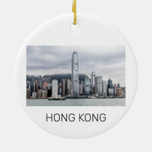 Hong Kong Island Skyline Retro City Vintag Keramik Ornament