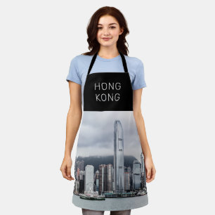 Hong Kong Island Skyline Retro-Stadtansicht Vintag Schürze