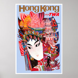Hong Kong Kunst TWA Reiseplakat David Klein Druck Poster