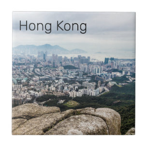 Hong Kong Lion Rock Hill Skyline Panorama Souvenir Fliese