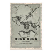 Hong Kong Map Print Poster Canvas (Vorne)