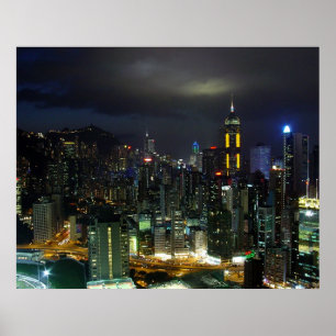 Hong Kong nachts Poster