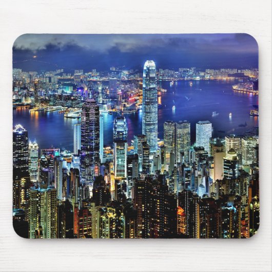 Hong Kong-NachtSkyline Mousepad (Vorne)
