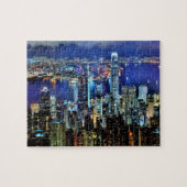 Hong Kong-NachtSkyline Puzzle (Horizontal)
