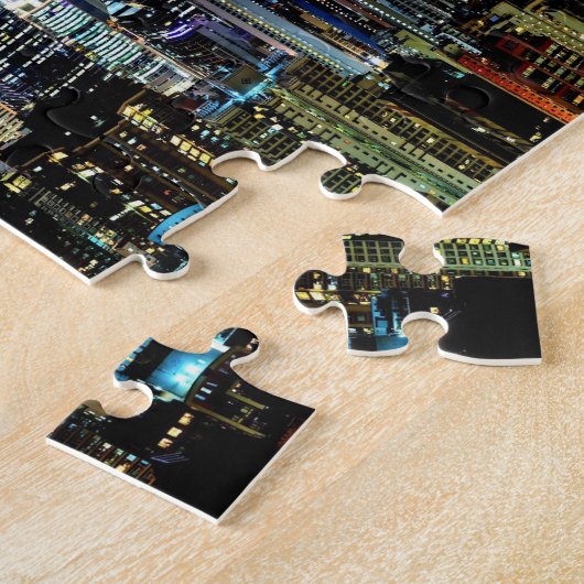 Hong Kong-NachtSkyline Puzzle (Seite)