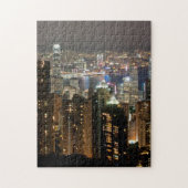 Hong Kong-NachtSkyline von Victoria-Spitze Puzzle (Vertikal)