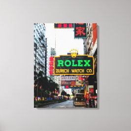Hong Kong Nathan Road Stretched Canvas Print Leinwanddruck