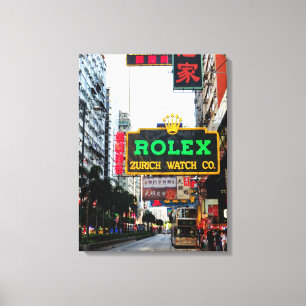 Hong Kong Nathan Road Stretched Canvas Print Leinwanddruck