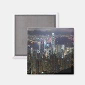 Hong Kong Night Skyline Magnet (Vorderseite/Rückseite)