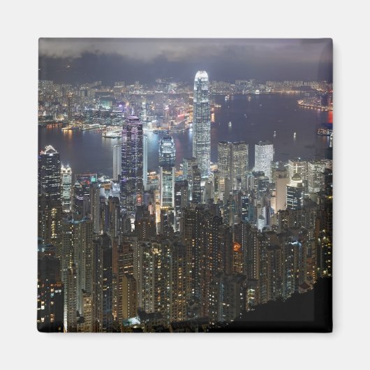 Hong Kong Night Skyline Magnet (Vorne)