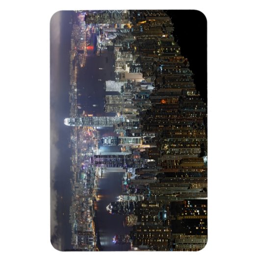Hong Kong Night Skyline Magnet (Vertikal)