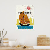 Hong Kong Retro Vintage Travel Poster (Küche)