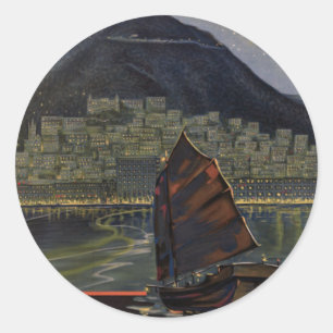 Hong Kong ~ Riviera des Orientes Runder Aufkleber