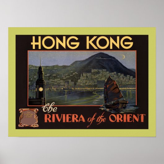 Hong Kong ~ Riviera of the Orient Poster (Vorne)