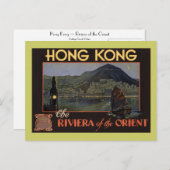 Hong Kong ~ Riviera of the Orient Postkarte (Vorne/Hinten)