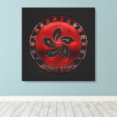 Hong Kong Ruby Orchid Inlay auf Carbon Fibre Print Leinwanddruck (Insitu (Holzboden))