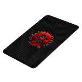 Hong Kong Ruby Orchid Inlay auf Carbon Fibre Print Magnet (Linke Seite)