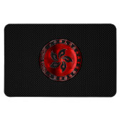 Hong Kong Ruby Orchid Inlay auf Carbon Fibre Print Magnet (Horizontal)