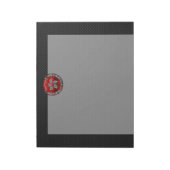 Hong Kong Ruby Orchid Inlay auf Carbon Fibre Print Notizblock (Rotiert)