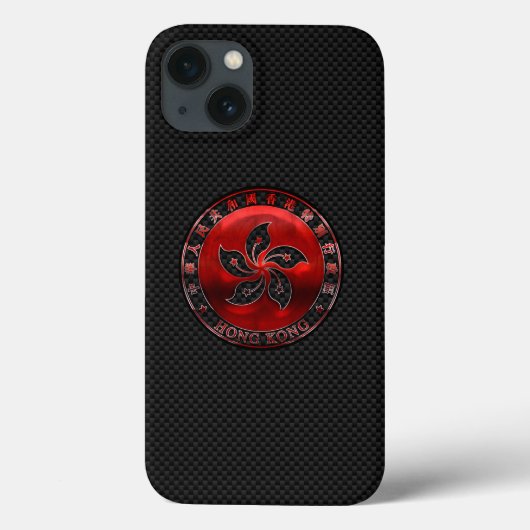 Hong Kong Ruby Siegel auf Carbon Fibre Print Case-Mate iPhone Hülle (Rückseite)