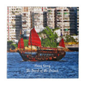 Hong Kong Sampan die Perle des Orientes Fliese (Vorderseite)