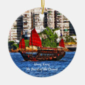 Hong Kong Sampan die Perle des Orientes Keramikornament (Vorne)